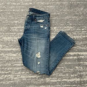 Abercrombie & Fitch Ames Low Rise Slim Boyfriend Jeans; Women’s Size 25; Blue
